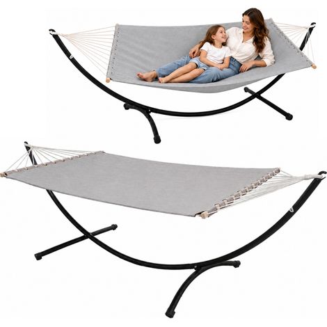 Hamaca Doble con Soporte 200x120 cm  Estructura Metálica para Exteriores Marco (1/5)