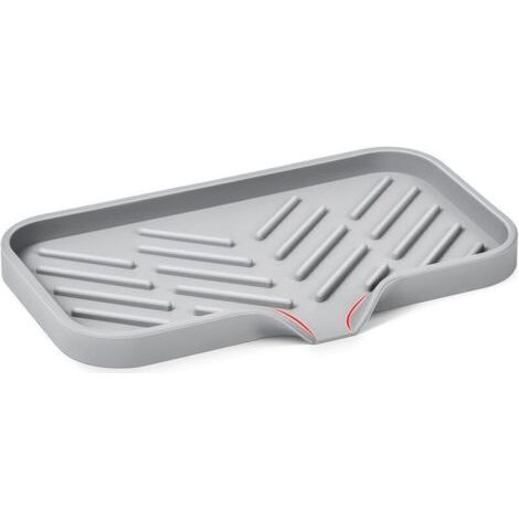 QORVA
-Porte-éponge en silicone pour comptoir de cuisine - Plateau de rangement pour savon à vaisselle et brosse / tasse / bol - Avec bec d'écoulement..