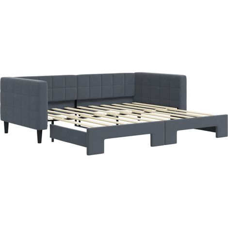 Maison Exclusive - Tagesbett Ausziehbar Dunkelgrau 90x190 cm Samt