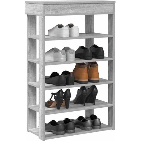 Schuhregal Grau Sonoma 60x30x98 cm Holzwerkstoff