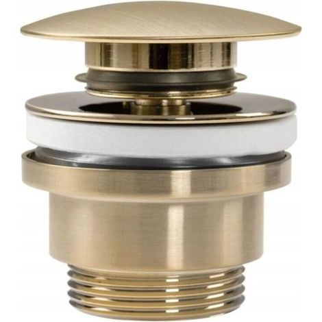 REA – Universeller Klick-Klack-Waschtischablauf – Messing mattgold – 45 mm Durchmesser – Mit Überlauföffnung – Korrosionsbeständig (1/5)