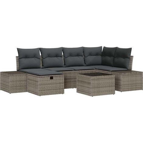 Maison Exclusive - Set di divani con cuscino 7 pcs polyrattan