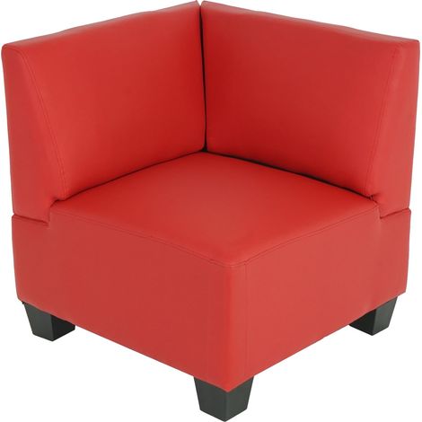 Salotto modulare componibile lounge moderno Lione N71 ecopelle parte angolare rosso