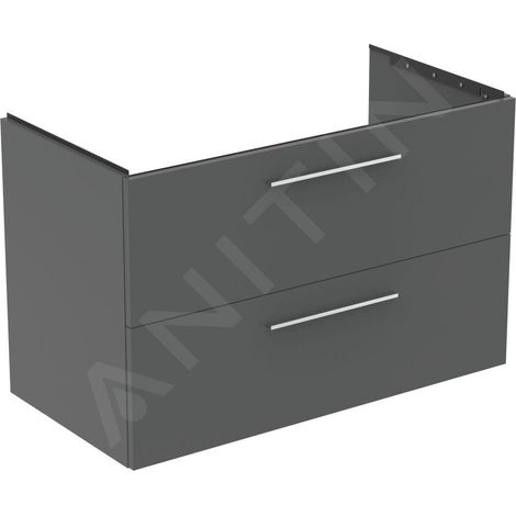 Ideal Standard i.Life B - Meuble vasque 100x63x51 cm, 2 tiroirs, quartz gris mat T5276NG (1/3)