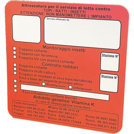 CARTELLO INDICATORE PER PORTAESCA TOPICIDA