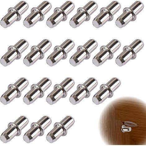 20PCS Shelf Brackets, Shelf Brackets and Supports, Shelf Supports, Shelf Brackets, Shelf Brackets, Plug-in Shelf Brackets for Furniture, Cabinets, Shelf Brackets - 5x16mm (1/5)