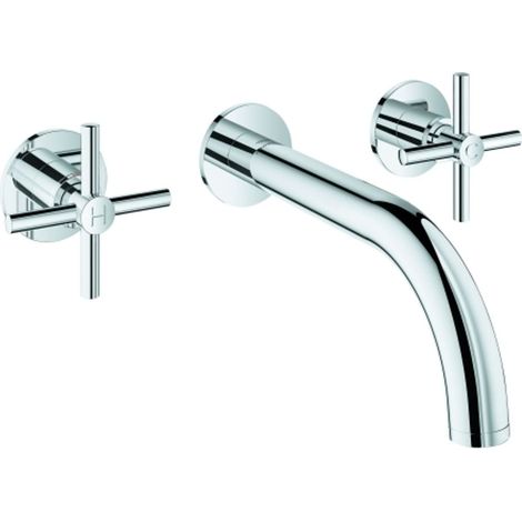 GROHE Miscelatore a 3 fori per lavabo Atrio 20661 set di montaggio finale maniglia a croce cromo, 20661000