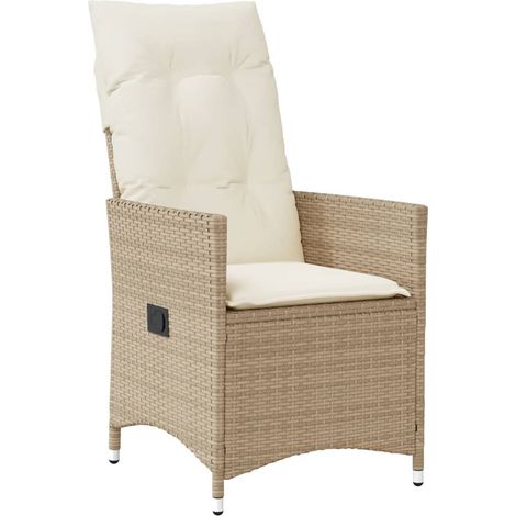 Maison Exclusive - Gartensessel mit Kissen Verstellbar Beige Poly