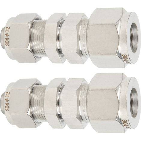 2 Pièces Raccords à Compression en Acier Inoxydable 304, Jonction Droite pour Tuyaux 12x10 mm (1/5)