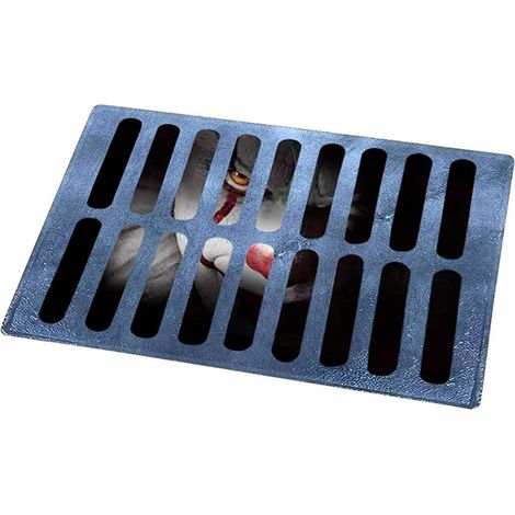 Tapis De Sol Halloween - Tapis D'Entrée Non Glissant - Motif Clown Effrayant En 3D - Pour Intérieur Et Extérieur - 1 Pièce (1/5)