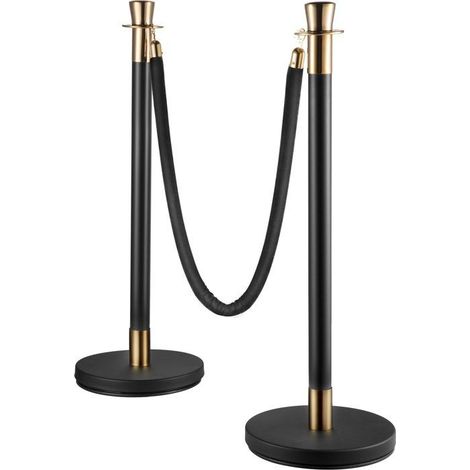 Poteau de guidage avec corde en velours - Lot de 6 pièces - Corde 1,5 m - Connexion à 4 voies (1/5)