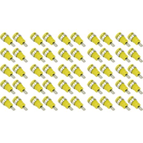 Lot de 50 prises bananes 4 mm, haute intensité de décharge, longue durée de vie, bonne transmission, accessoires de test électrique, jaune (1/5)