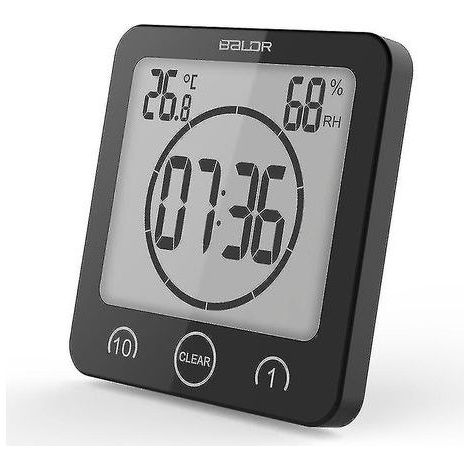 Réveil de salle de bain, réveil de douche numérique LCD avec alarme et température étanche (1/5)