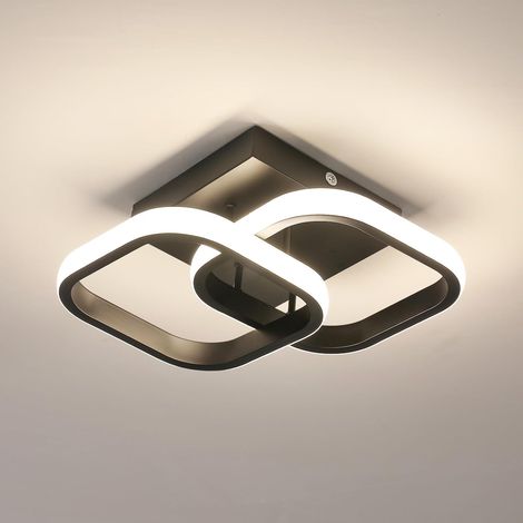 Plafoniera LED quadrata moderna, lampada da soffitto nera per camera da letto, 2137 lm, plafoniera in acrilico da 29 cm, luce naturale 4500 K, per soggiorno, cucina, corridoio [classe energetica E] (1/5)