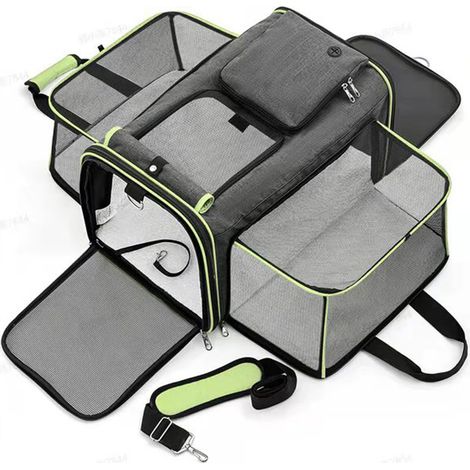 Sac de transport pour chat extensible, sac respirant multi-usages, taille S (43x28x28 cm)