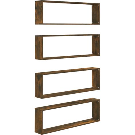 Maison Exclusive - Wandregale 4 Stk. Räuchereiche 100x15x30 cm Ho