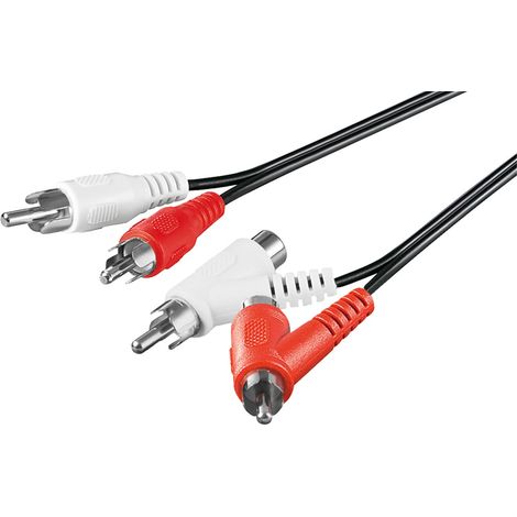 Cavo di collegamento stereo, RCA con passante, 2 spina RCA   2 RCA spina/presa. Lunghezza del Cavo 1.5 m (1/2)