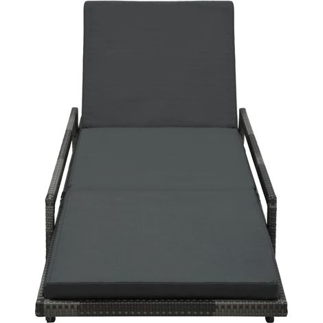 Maison Exclusive - Sonnenliege mit Auflage Poly Rattan Grau