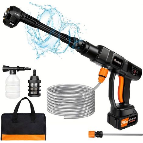 Idropulitrice portatile senza fili per lavaggio auto, irrigazione fiori, pulizia recinzioni, patii, giardino