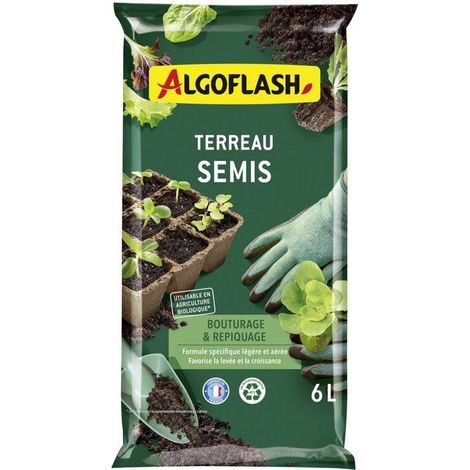 Sustrato - ALGOFLASH - Siembra, esquejes, trasplante - 6 L (1/2)