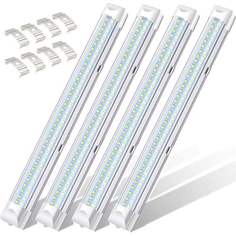 Lot de 4 Barres Lumineuses LED 12 V pour intérieur - 72 LED - Universelles - pour Camping-Car, Voiture, Van, Bus, Caravane, intérieur de Cuisine, Salle de Bain - avec Interrupteur Marche/arrêt (1/5)
