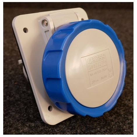 SOCLE PRISE 10°HP IP67 2P+T 16A 230V 6H GEWISS GW62227FH (1/2)