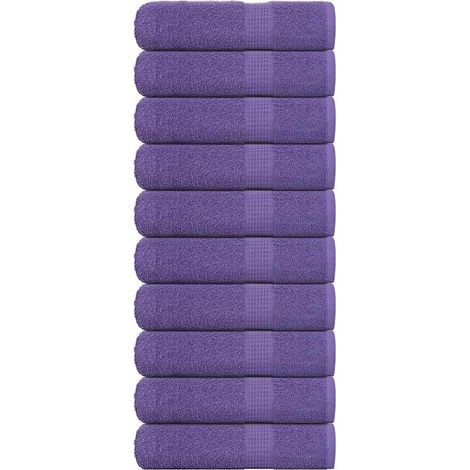 Hand Towels 10 pcs Purple 50x100 cm 360 gsm 100% Cotton vidaXL