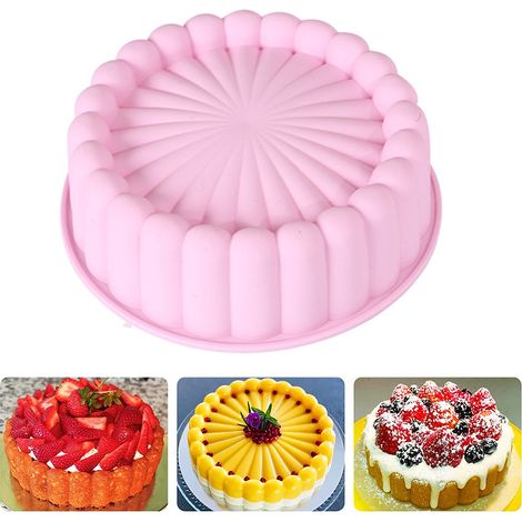 Moule à gâteau en silicone antiadhésif, rond, 20 cm (8 pouces), pour la cuisson au four (1/5)