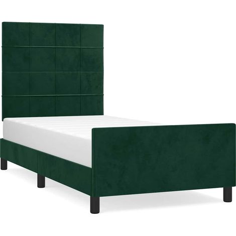 Maison Exclusive - Giroletto senza Materasso Verde Scuro 90x200 cm in Velluto (1/5)