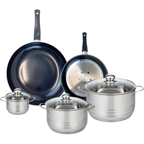 Ensemble de 2 Poêles de cuisson 24 et 32 cm et 3 faitouts 12, 20 et 24 cm Elo Prima Brillant (1/5)