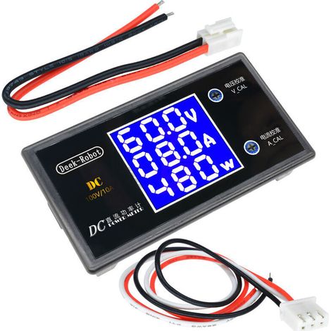 Voltmètre numérique, ampèremètre, wattmètre, tension, courant, DC 0-100 V, 10 A, écran LCD, détecteur de tension, testeur, 12 V, 24 V, 36 V, 1 000 W (1/2)