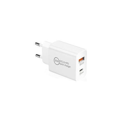 20W Rapide Prise Chargeur USB C, USB C+USB A Universal Adaptateur PD&QC 30 Charge Secteur pour i Phone 13,12,12 Mini,Pro,Max,11,11pro,XS,XR,8 Plus (1/5)