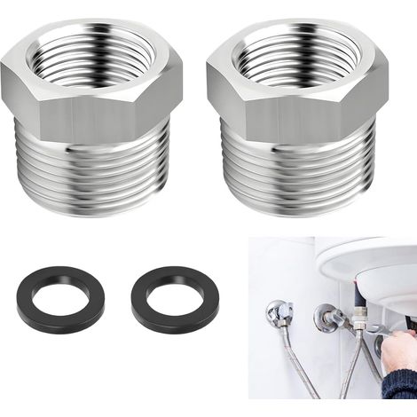 2 Pièces Raccord Réducteur, Filetage Mâle 1/2 Pouce, Filetage Femelle 3/8 Pouce, Cuivre, Pour Robinet, Vanne