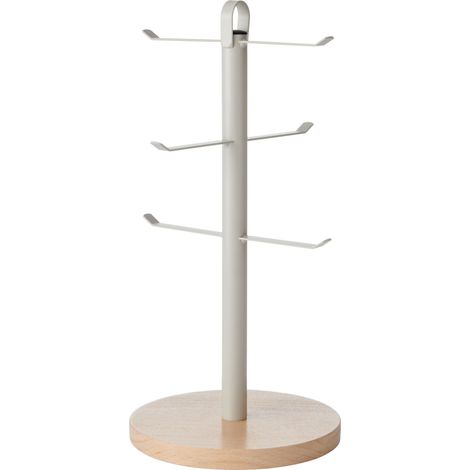 KitchenCraft Idilica Baum de Becher de Metall mit Sockel de Holz de Buche, 33cm Runder Becherhalter de Ständer für Arbeitsplatte de Küche
