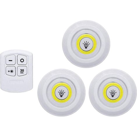 Lot de 3 lampes LED tactiles sans fil avec télécommande et luminosité réglable pour cuisine, salon, placards et étagères,veilleuse (1/5)