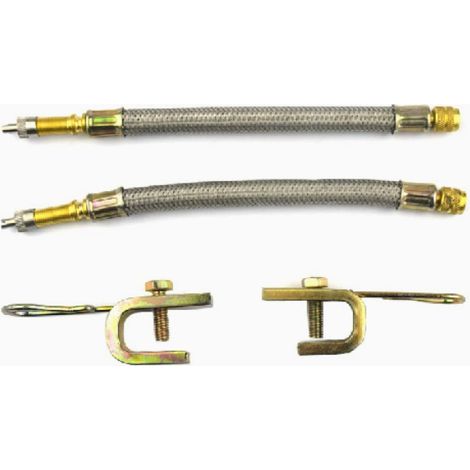 Sollbry Paquete de 2 extensiones para válvulas de neumáticos, para camiones, autobuses y remolques, 18 cm, accesorios para equipos de exterior (1/5)