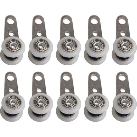 Set mit 10 Rollen für Terrassentüren oder Schiebetüren – aus Metall und Kunststoff – 4,5 x 1,9 cm
