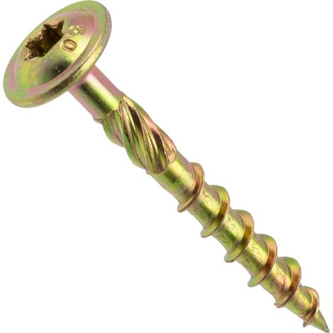 50 - Vis à Bois - Acier Zingué - Tête Large Bombée T30 Ø6x50mm - Fixation Durable Pour Menuiserie Et Agglomérés - Argent (1/5)