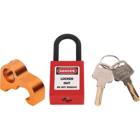 Ortviai Kit de sécurité électrique avec cadenas aluminium pour disjoncteur DIN miniature