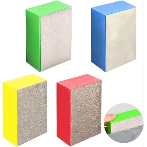 Tampons de Polissage Diamant à la Main, Cales à Poncer 60 100 200 400, Blocs de Ponçage pour Carrelage, Verre, Béton, Pierre, Granit, Marbre (1/5)