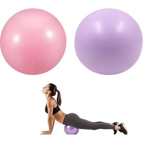 2 x Pilates Balls, 25 cm, Fitness Ball, Straw Ball, Small Plastic Pilates Ball, Swiss Ball, Gym, Yoga, Pregnancy, Office Seat, Basic Training, Physical Therapy (1/5)