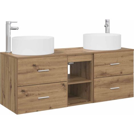 Bathroom Furniture Set 3 pcs Artisan Oak 49.5 x 44.5 x 65.5 cm vidaXL (1/5)