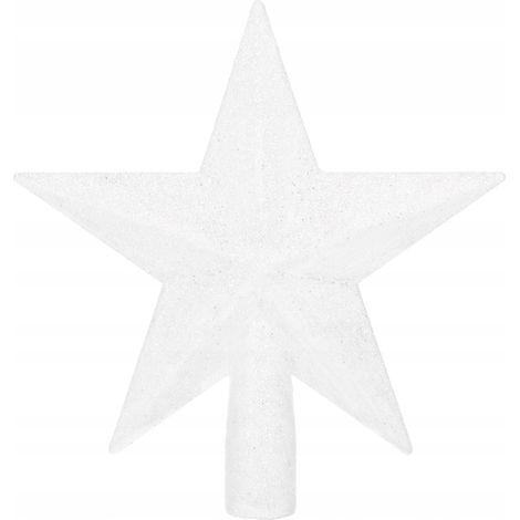 STELLA PUNTA PER ALBERO DI NATALE STELLINA INDESTRUTTIBILE BIANCA DECORAZIONE NATALIZIA 15 cm