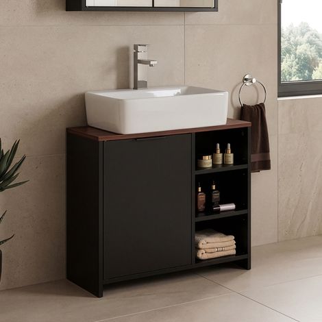 Mobile Sottolavabo Trond con Anta e 3 Vani Aperti 60 x 66 x 30 cm (1/5)