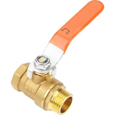 Robinet à Bille en Laiton 1/2" BSP DN15, Filetage Mâle et Femelle (1/5)