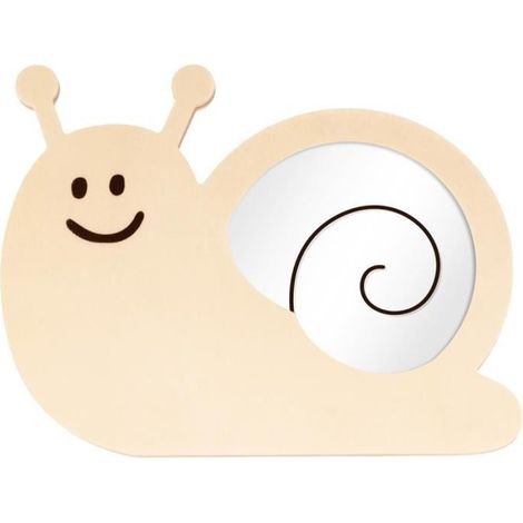 Miroir en bois - ARTEMIO - Escargot - 22 x 16 cm - Beige - Rectangulaire - Intérieur