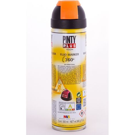 Sprühfarbe PintyPlus Tech Marker 360° Orange 650cc T143