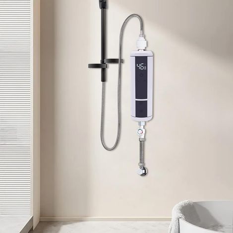 Sofortiger Durchlauferhitzer, elektrisch, 3500 W, Badezimmer, sofortiger Wassererhitzer, elektrisch, ohne Tank, für Dusche, 220 V, Mini-Wassererhitzer unter der Spüle, Temperatur 30 – 52 °C