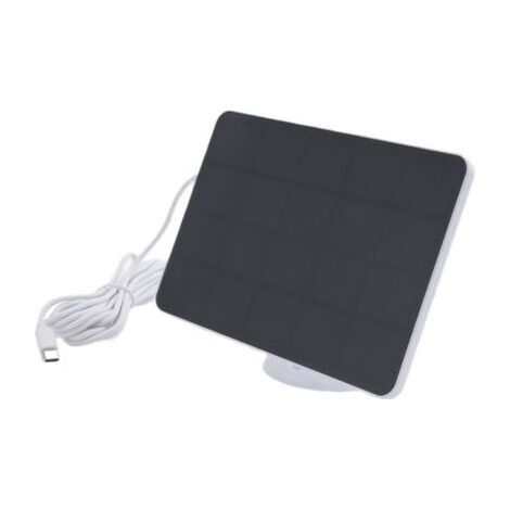 Chargeur de Panneau Solaire éTanche 4W pour CaméRa de SéCurité à Domicile Chargeur Alimenté par Cellules Solaires avec Câble de Charge, Blanc