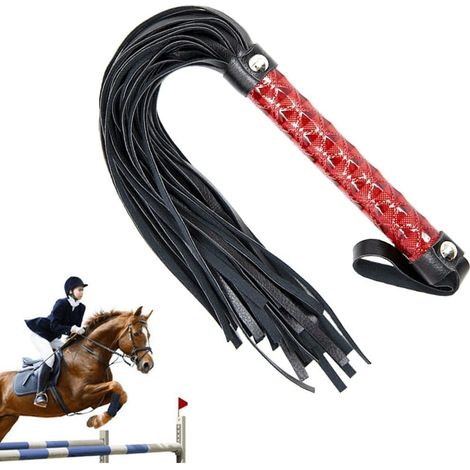 Fouet D'équitation, Cravache pour Chevaux, Fouets D'équitation en Cuir PU Tressé pour L'entraînement en Plein Air, Pratique De Course Équestre Ou Le Cosplay